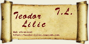 Teodor Lilić vizit kartica